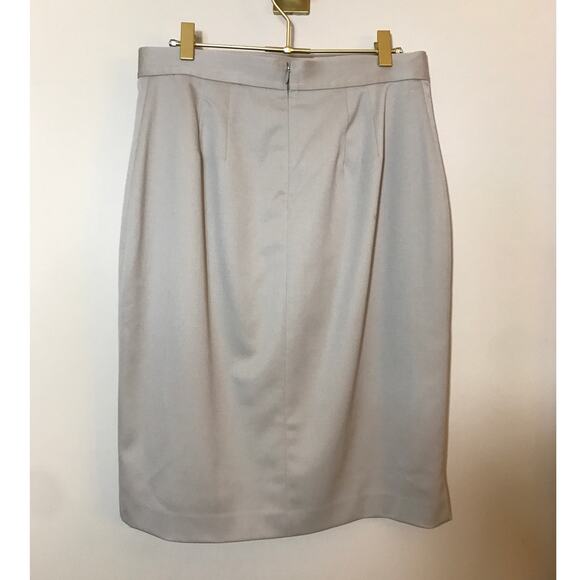 St. John Beige Wool Blend Pencil Skirt 8 - Picture 4 of 8